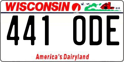 WI license plate 441ODE
