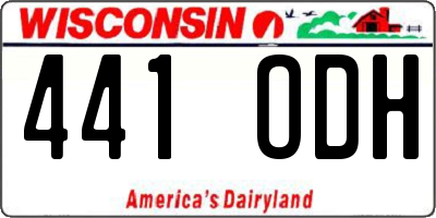 WI license plate 441ODH