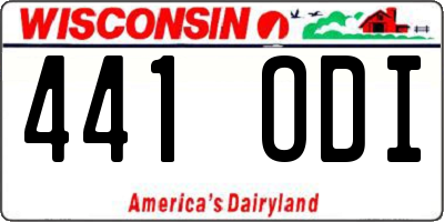 WI license plate 441ODI