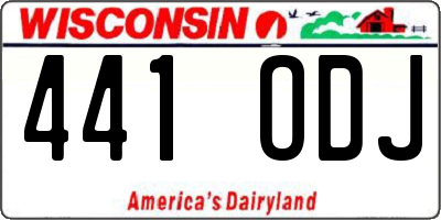 WI license plate 441ODJ