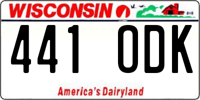 WI license plate 441ODK