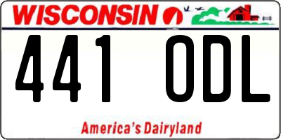 WI license plate 441ODL