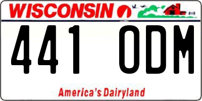 WI license plate 441ODM