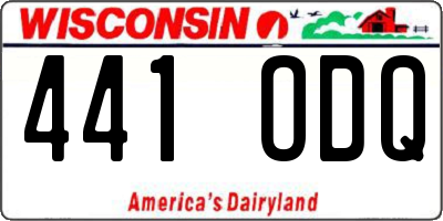 WI license plate 441ODQ