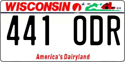 WI license plate 441ODR