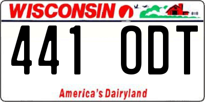 WI license plate 441ODT