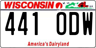 WI license plate 441ODW