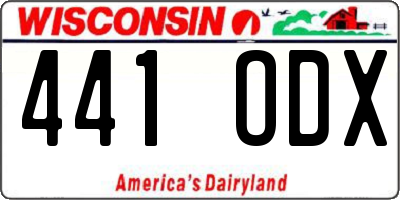 WI license plate 441ODX