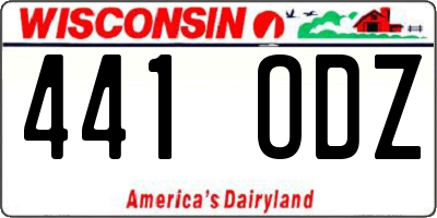 WI license plate 441ODZ