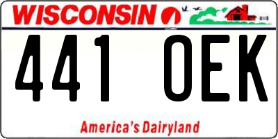 WI license plate 441OEK