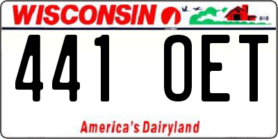 WI license plate 441OET