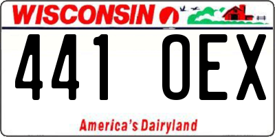 WI license plate 441OEX