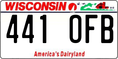 WI license plate 441OFB