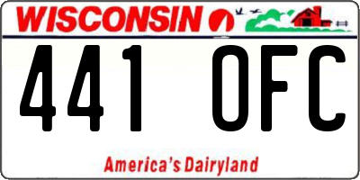 WI license plate 441OFC