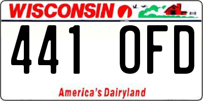 WI license plate 441OFD
