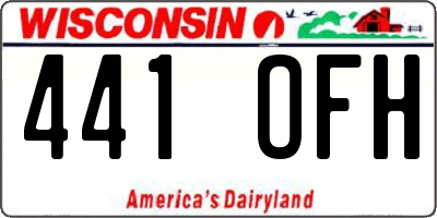 WI license plate 441OFH