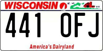 WI license plate 441OFJ