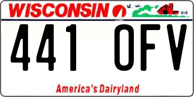 WI license plate 441OFV
