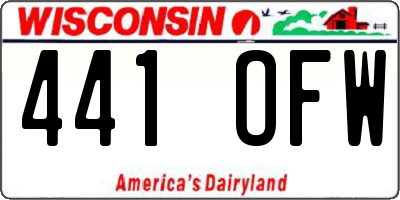WI license plate 441OFW