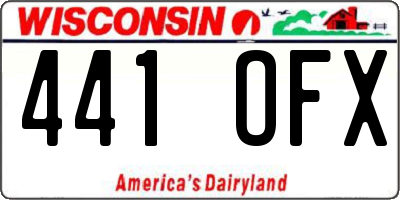 WI license plate 441OFX
