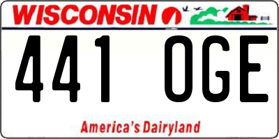 WI license plate 441OGE
