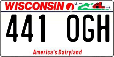 WI license plate 441OGH