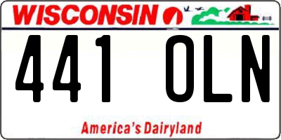 WI license plate 441OLN