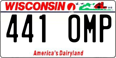 WI license plate 441OMP