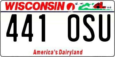 WI license plate 441OSU