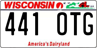 WI license plate 441OTG