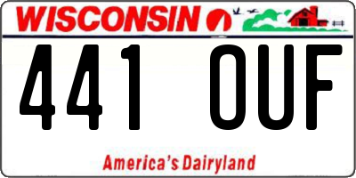 WI license plate 441OUF