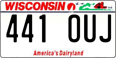 WI license plate 441OUJ