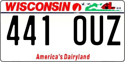 WI license plate 441OUZ