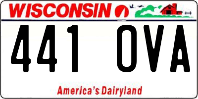 WI license plate 441OVA
