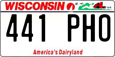 WI license plate 441PHO
