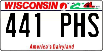 WI license plate 441PHS