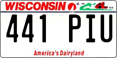WI license plate 441PIU