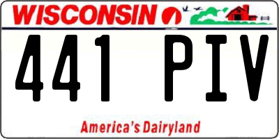 WI license plate 441PIV