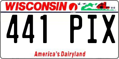 WI license plate 441PIX