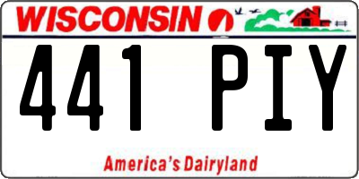 WI license plate 441PIY