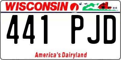 WI license plate 441PJD