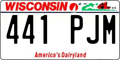 WI license plate 441PJM