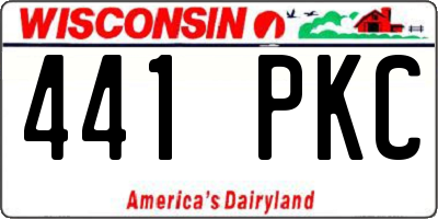 WI license plate 441PKC