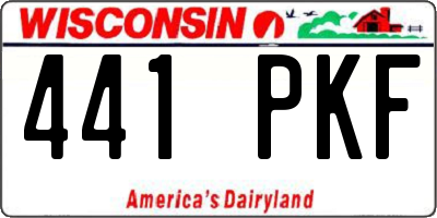 WI license plate 441PKF
