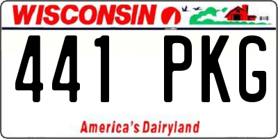 WI license plate 441PKG