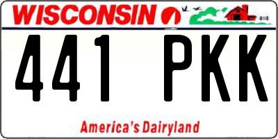 WI license plate 441PKK