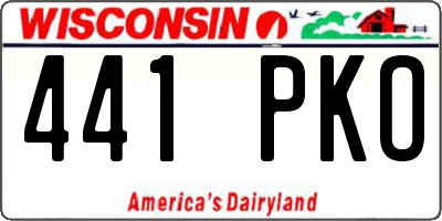 WI license plate 441PKO