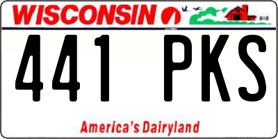 WI license plate 441PKS
