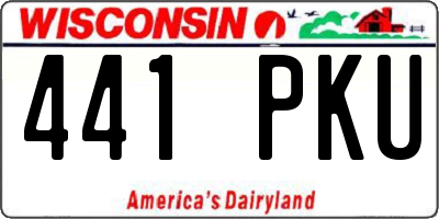 WI license plate 441PKU