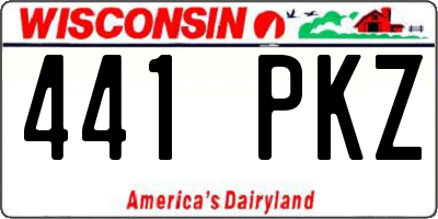 WI license plate 441PKZ